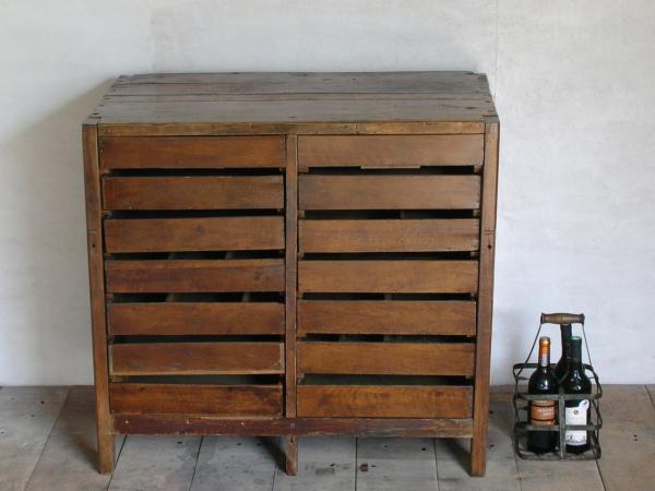  France old wooden drawer 14 cup Vintage wood marks lie Vintage antique FRANCE in dust real industry series Paris PARIS