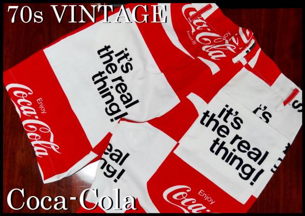 70s VINTAGE Coca-Cola ショートパンツ コカコーラ ノベルティ M 非売品 ハーフパンツ 総柄 80s マルチパンツ_画像3