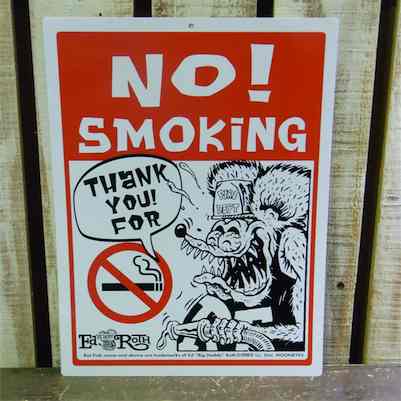ノースモーキング メッセージボード ラットフィンク 禁煙看板 アメリカン雑貨 アメ雑の画像1
