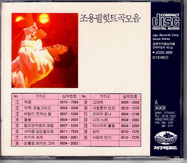 チョー・ヨンピル 趙容弼　チョー・ヨンピル ヒット曲集 1986年のヒット曲集15曲 韓国CD_画像2