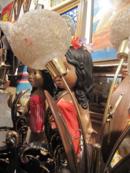 レア！50's アメリカアンティーク3燈ランプ　ミッドセンチュリー家具/アメリカヴィンテージ 店舗什器カリフォルニア西海岸60’s70’sレトロ