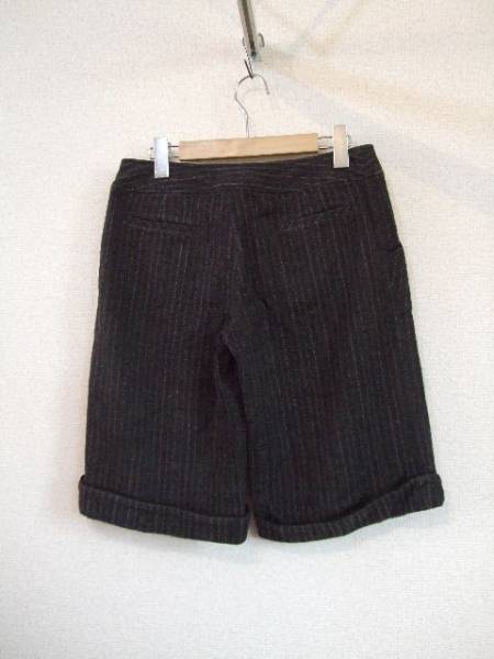 KLEINPLUSグレーストライプハーフパンツ（USED）91513③