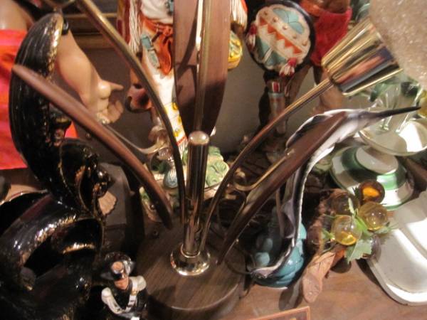 レア！50's アメリカアンティーク3燈ランプ　ミッドセンチュリー家具/アメリカヴィンテージ 店舗什器カリフォルニア西海岸60’s70’sレトロ