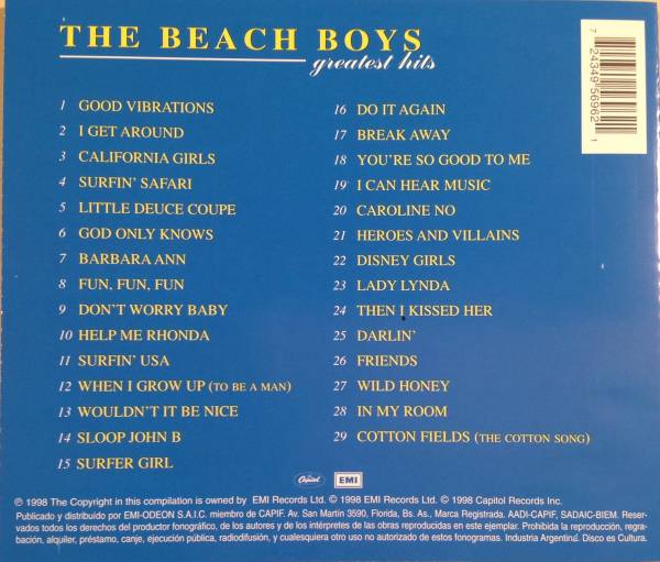 CD(輸入盤) ビーチ・ボーイズ BEACH BOYS / GREATEST HITS■美品_画像2