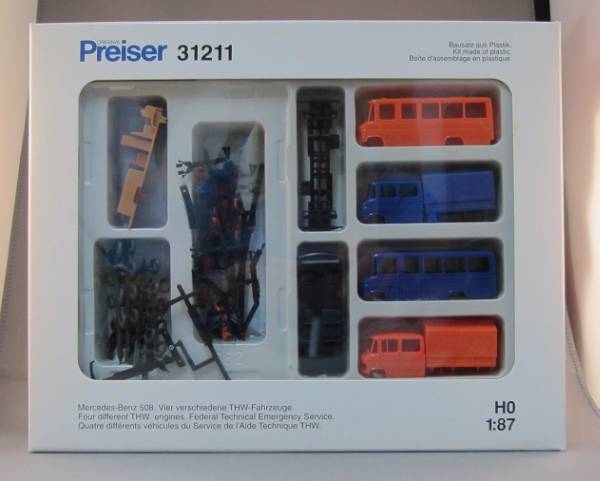 その他 Preiser THW Set 4 MB 508 Trucks
