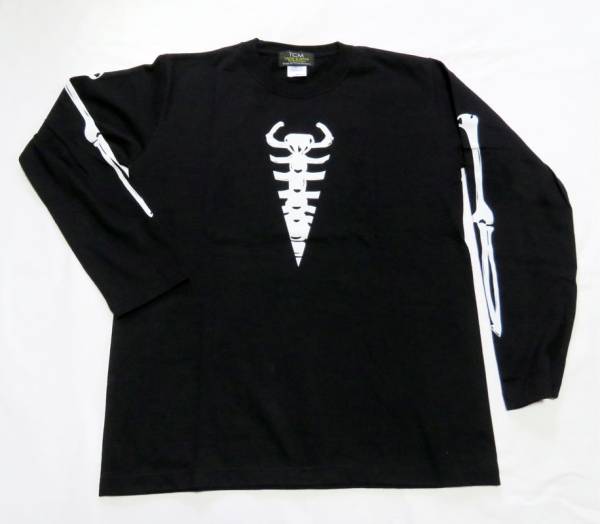 bo-n. Skull skeleton T-shirt TCM(.. less V)no2. long black L