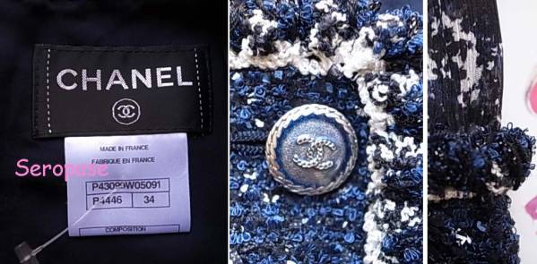 ★１２Ｐシャネル CHANEL 豪華１００万円超ツイードワンピースドレス３４_画像3