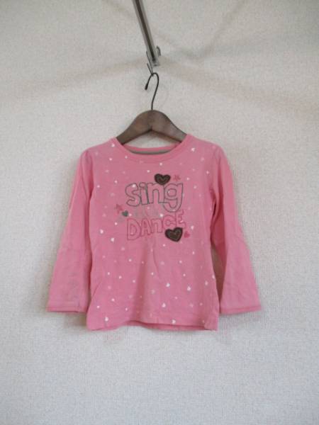 OSHKOSH pink print long sleeve T shirt size 110(USED)50516②