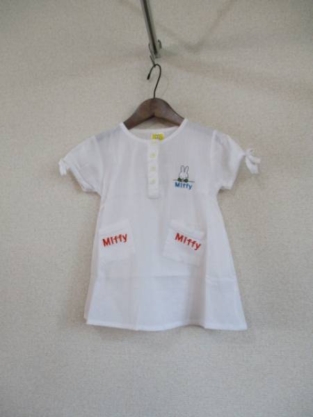 Miffy白刺繍入り半袖ワンピ サイズ100（USED）70416_画像1