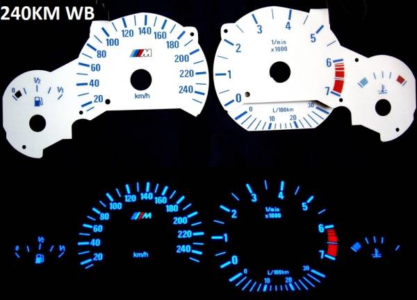 BMW E36 Z3 240km プラズマ EL ホワイト発光メーター ゲージ_画像1