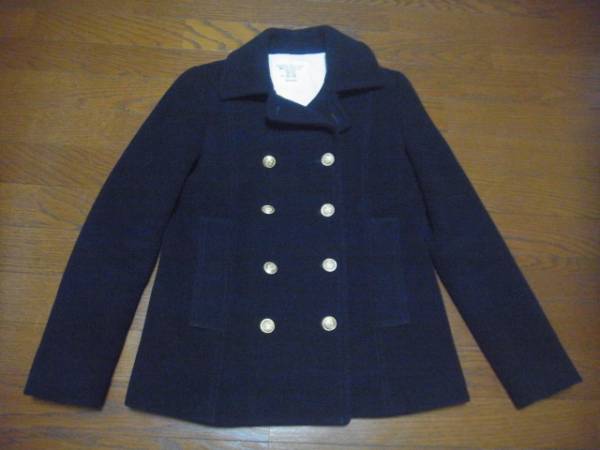 MACPHEE MELTON PEACOAT 38 マカフィー メルトンPコート 黒系_画像1