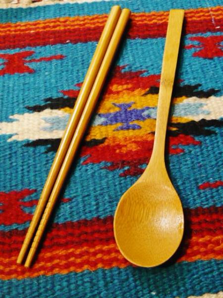 Bamboo cutlery ハシ&スプーン 2pセット_画像2