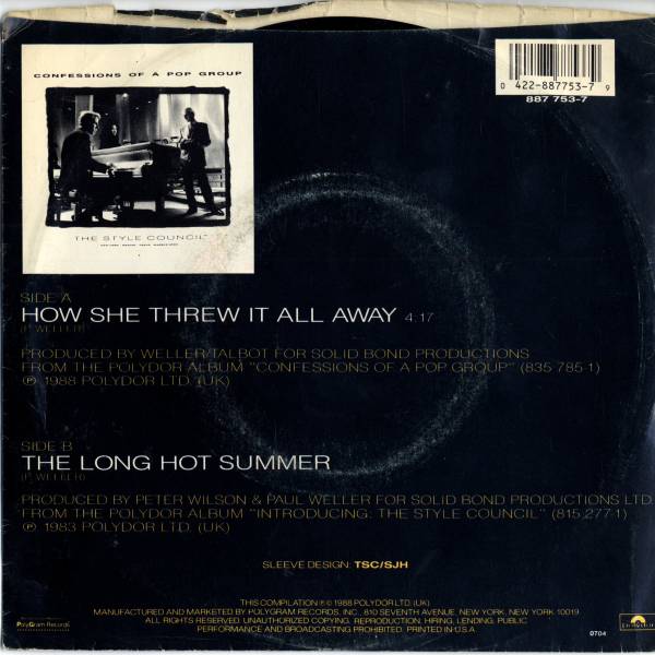 Style Council 「How She Threw It All Away」米国POLYDOR盤EPレコード_画像3