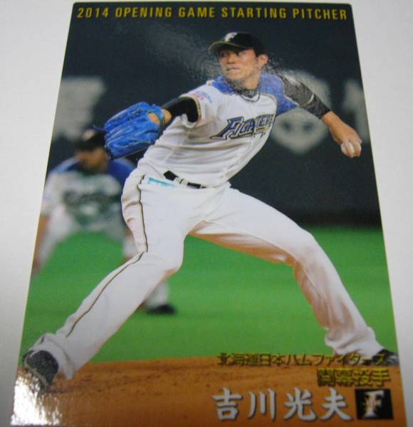  Calbee Professional Baseball chip s Япония ветчина Fighter z. река свет Хара 2014 начало . рука Saitama Seibu Lions 