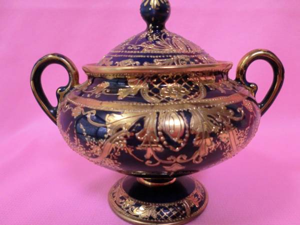 1891オールドノリタケヘビー金盛りコバルトシュガー 工芸品 1891オールドノリタケヘビー金盛りコバルトシュガー 工芸品