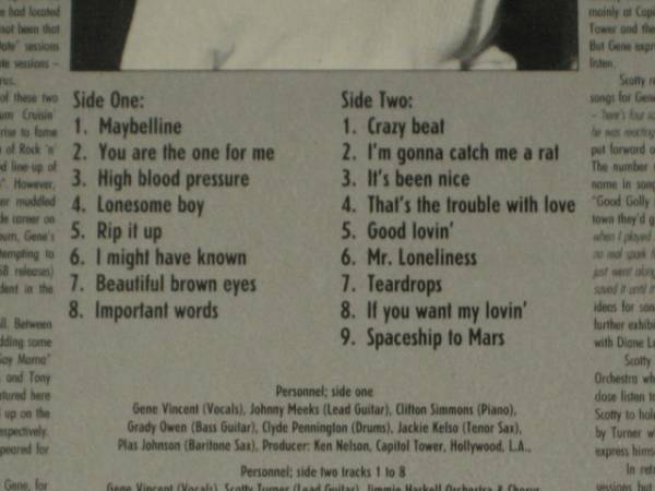 Gene Vincent - Important Words // 5點(diǎn)で送料無料!! LP