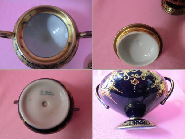 1891オールドノリタケヘビー金盛りコバルトシュガー 工芸品 1891オールドノリタケヘビー金盛りコバルトシュガー 工芸品