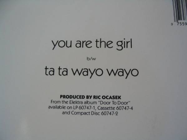 鮮ＥＰ◆ THE CARS / YOU ARE THE GIRL/ＵＳＡ盤。美麗品_画像3