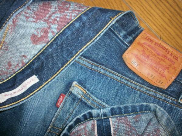 редкость ультра .Levi\'s Levi's premium 501 W33 американский производства красный уголок 