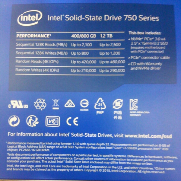 【新品未開封】 Intel 750 SSD 400GB インテル