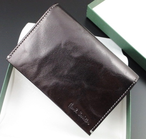  new goods * box attaching Paul Smith kangaroo leather card-case black 