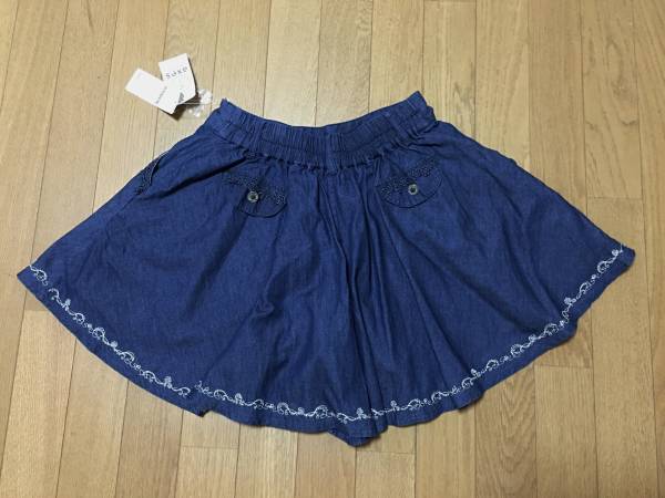 axes femmeバラ刺繍フレアキュロット インディゴ 新品タグ付き！