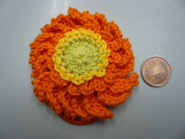 NY/ new / immediately *NY small articles author / hand made * knitting wool /. flower hair elastic /B