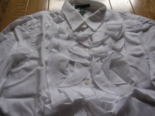 絶妙なデザイン LAUREN* RALPH フリルの素敵なシャツ LAUREN 長袖シャツ