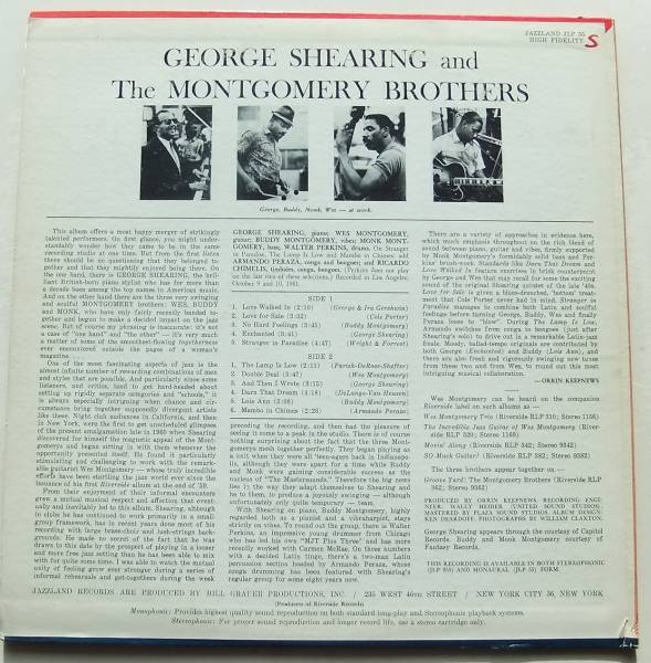◆ GEORGE SHEARING / Montgomery Brothers ◆ Jazzland JLP-55 (orange:BGP:dg) ◆ S_画像2