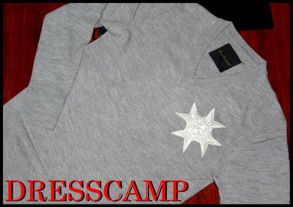  роскошный Dress Camp серебряный вышивка нашивка вязаный свитер DRESSCAMP кашемир mo волосы мужской 48 M L серебряный 
