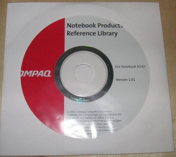 HP Compaq Evo Notebook N150 　ReferenceLibrary CD