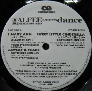 $ DAVE RODGERS project the ALFEE MEETS dance / MARY ANN (CTJT 6022)me Lee Anne SWEET LITTLE CINDERELLAsinterela. .. нет YYY65