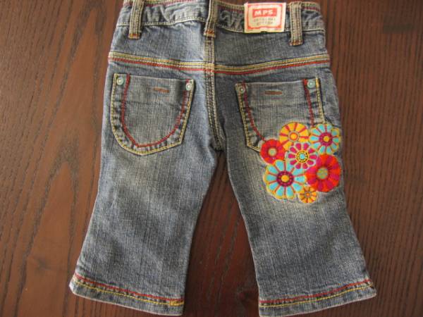 MPS. цветок вышивка Denim брюки половина край длина 90