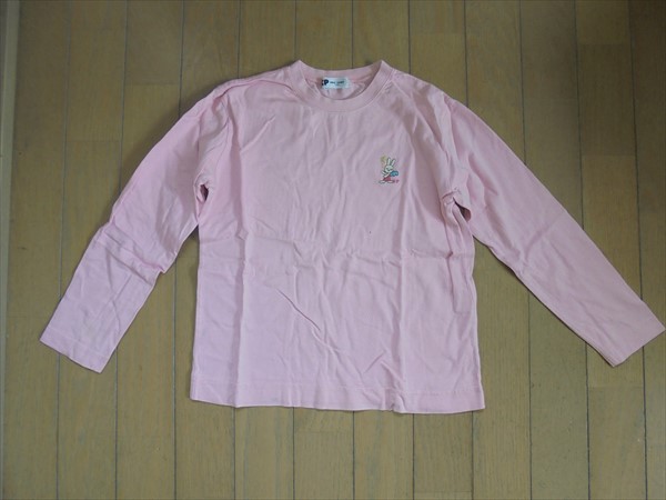 難あり★KP★ウサギ刺繍ピンクの長(zhǎng)袖Tシャツ★130