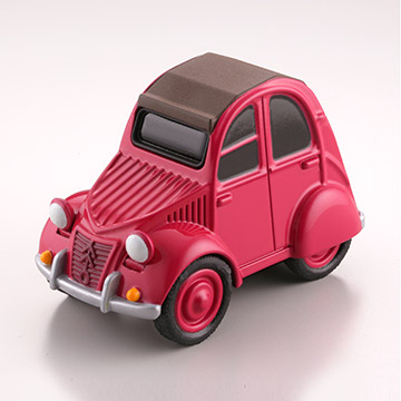 海洋堂カプセルＱ ワールドカーデフォルメ　2CV　ピンク_2CV（ドゥシュヴォ）