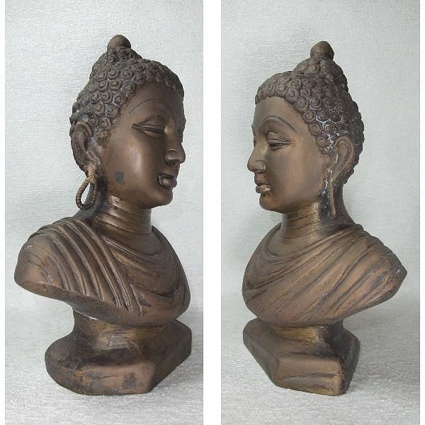 骨董■仏教美術 古銅 仏頭 釈迦像 銅器 アジア仏教 仏像■_画像2