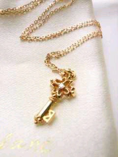[ rare limitation ] Ahkah ahkah key key motif necklace K18YG diamond yellow gold Heart clover new goods beautiful goods box agete