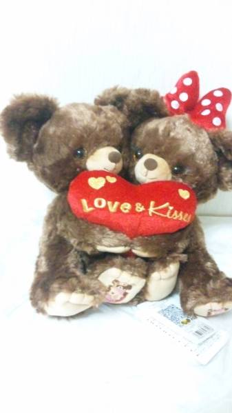  Disney store Uni Bear ( mocha & pudding ) Valentine UniBearSity soft toy Mickey minnie ../ Bear 