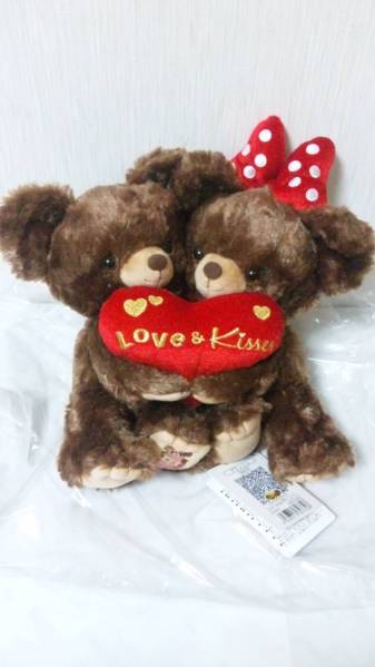  Disney store Uni Bear ( mocha & pudding ) Valentine UniBearSity soft toy Mickey minnie ../ Bear 