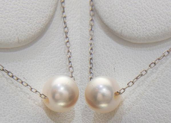  new goods K10WG 10 gold white gold book@ pearl Akoya pearl necklace 