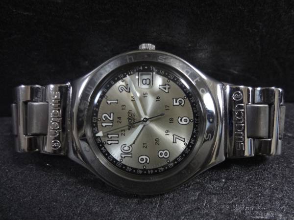 ○●Swatch IRONY 腕時計 HAPPY JOE SILVER YGS413G ジャンク_画像1