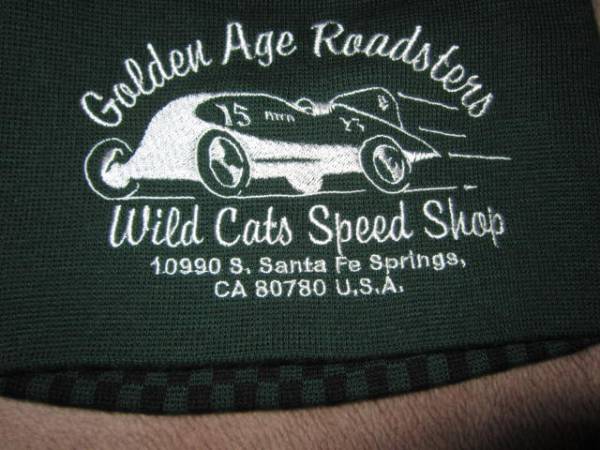 新品 Wild Cats Speed Shop 刺繍ワッペン チェッカー リバーシブル ニット帽 濃緑 ニットキャップ 帽子_画像2