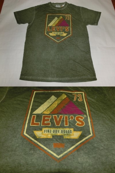 USA покупка Levi's [Levi's STRAUSS & CO.] Logo принт футболка US L размер зеленый серия 