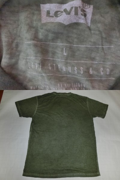 USA покупка Levi's [Levi's STRAUSS & CO.] Logo принт футболка US L размер зеленый серия 