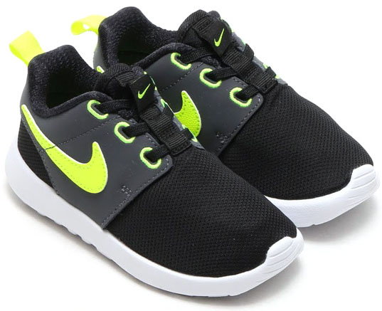 15cm* Nike low si one ROSHE ONE чёрный . желтый 749430-022. Kids baby спортивные туфли 