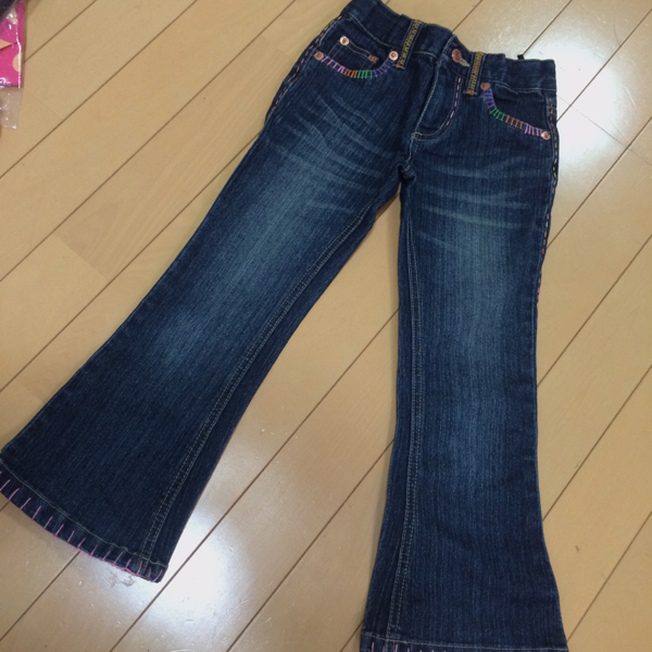  череп вышивка * цвет стежок симпатичный ботинки cut Denim джинсы 110 Skull 
