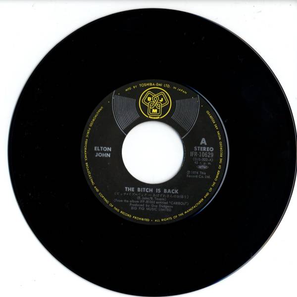 Elton John 「The Bitch Is Back」國(guó)內(nèi)盤(pán)EPレコード
