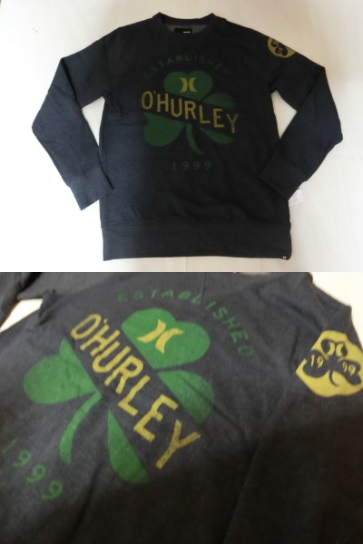[Hurley] тонкий ткань обратная сторона ворсистый Irish серия принт футболка US S