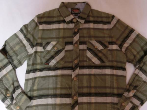 ★USA購入【VOLCOM JEANS】チェック柄ネルシャツUS L グリーン系