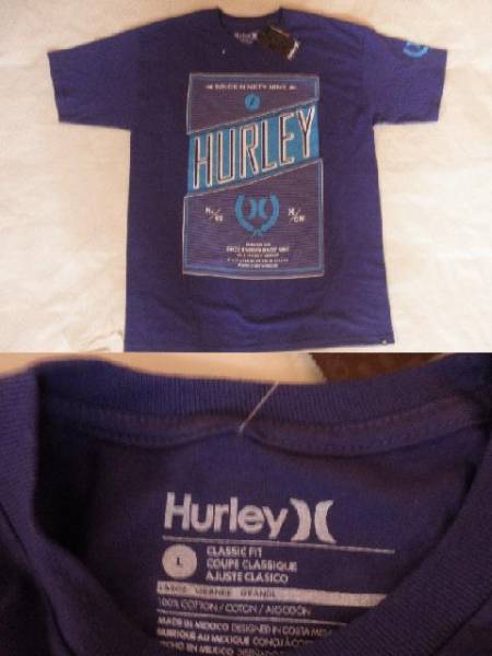 USA購入 ハーレー『Hurley』Classic FitプリントT US L パープル_画像2